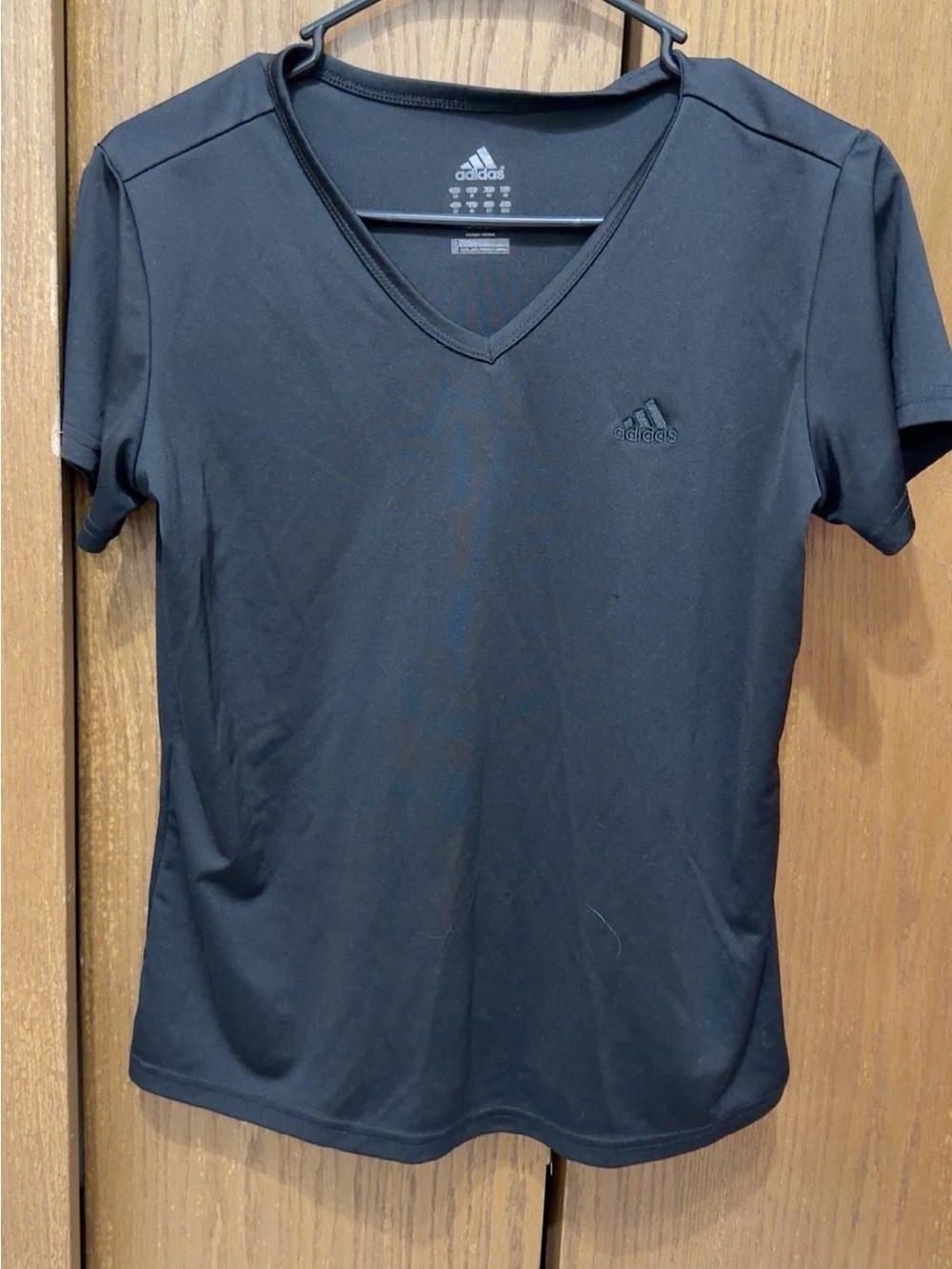 adidas Black Women's V-Neck Short Sleeve Performance Tee